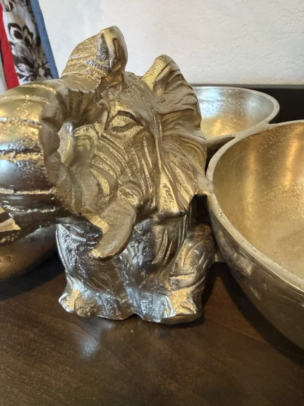 3 Bowl Server Elephant Metal Aluminum by Aspen Home